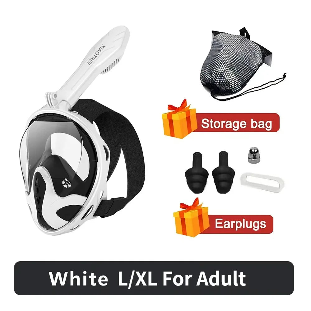 Underwater Scuba Anti Fog Full Face Diving Mask Snorkeling Respiratory Masks Safe Waterproof Swimming Equipment for Adult Kids