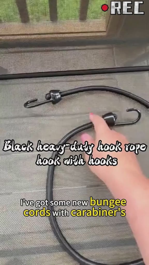 Heavy Duty Bungee Cord Elastic Tie Strap String Carabiner Hooks Kayak Cycling Luggage Packing Ropes Camping  Accessories